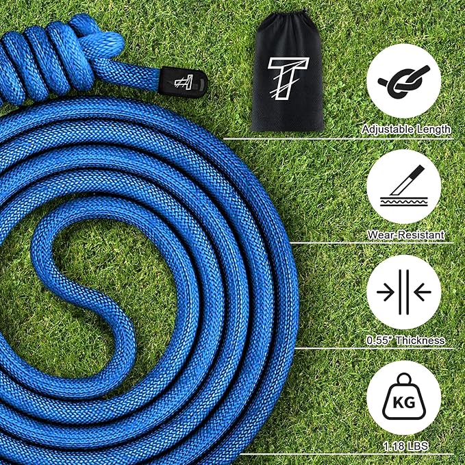Flow Rope Exercise Jump Rope For Fitness, Working Out, Flow with 9 Ft Adjustable Double Woven Workout Rope For Men, Women, Beginners' Training – Indoor & Outdoor Cardio