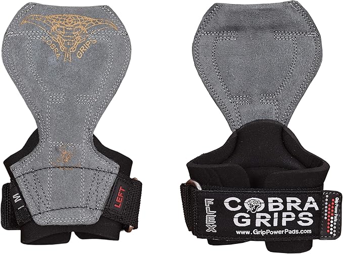 Cobra Grips Flex Model Weight Lifting Gloves Heavy Duty Straps Alternative Power Lifting Hooks for Deadlifts with Padded Wrist Wrap Support Bodybuilding