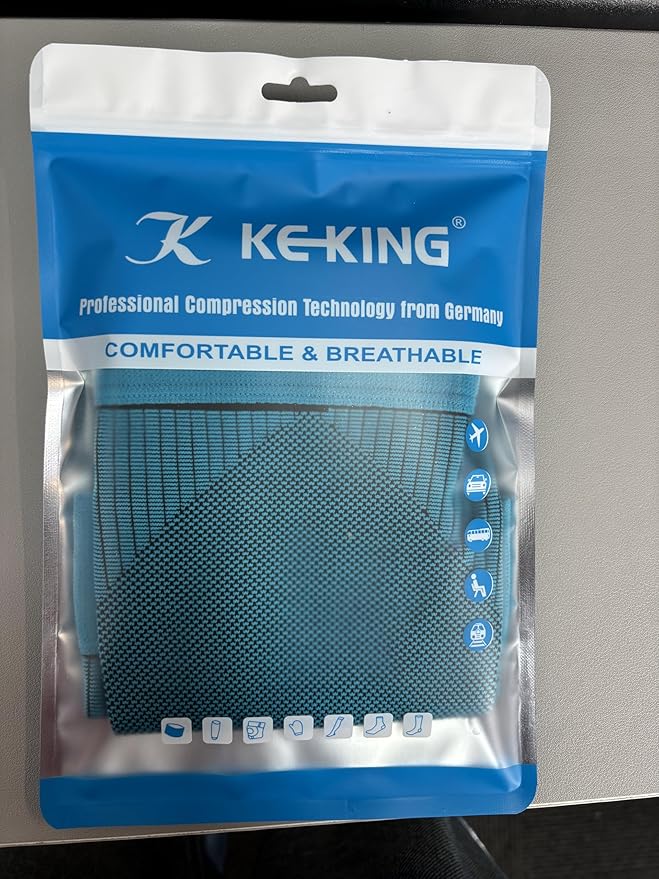 KEKING® Compression Arm Sleeves, Pair, Firm 20-30mmHg Graduated Compression Full Arm Support for Recovery, Pain Relief, Tendonitis, Golfers & Tennis Elbow Brace, Workouts Sports - Latex Free Blue M