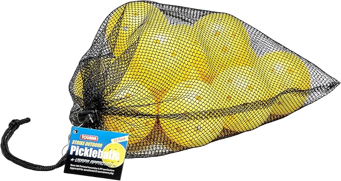 Tourna Strike Outdoor Pickleballs (12 Pack) - USAPA Approved, Optic Yellow (PIKL-12-OY-O)