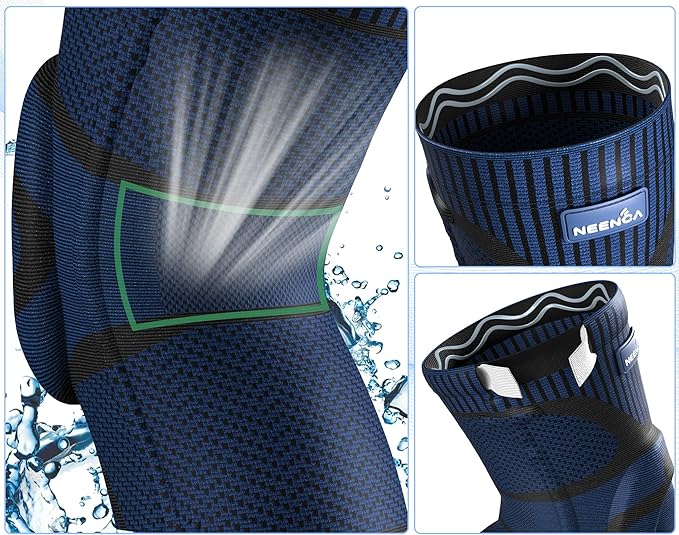 NEENCA 2 Pack Knee Braces for Knee Pain, Compression Knee Sleeves with Patella Gel Pad & Side Stabilizers, Knee Support for Meniscus Tear, Arthritis, Joint Pain, ACL, Runner, Workout
