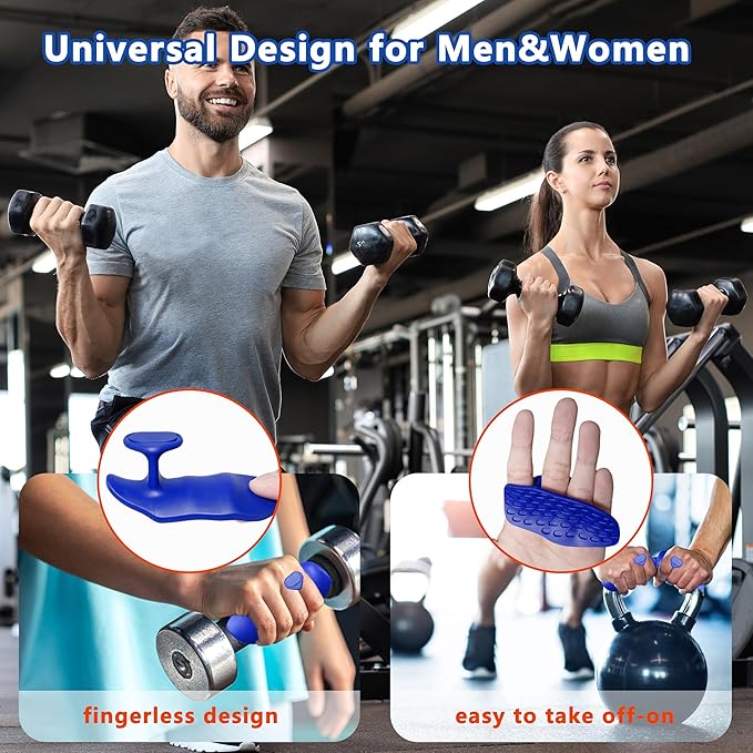 Silicone Gym Grips for Weight Lifting,Workout Gloves for Women Men Alternative,Anti Slip Gym Workout Grip,Rubber Gym Hand Grips-Weightlifting Grips Pad for Barbell,Pull Up,Ryptfit,Training