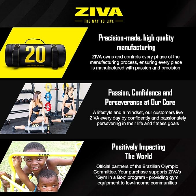 ZIVA Power Sandbag – Pre-Weighted Training Bag with Multiple Handles for Full-Body Strength & Conditioning – Heavy-Duty, No-Fill Needed (10–50 lb)