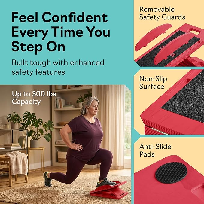 Slant Boards for Exercise – Slant Board with 7 Incline Angles – Transforms Into a Balance Board – Premium Calf Stretcher and Wobble Board for Effective Calf Stretching and Squats