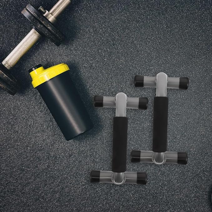 Lurrose H-shape Pushup Bars Pair Non-slip Grip, Portable Parallette Bars for Chest Strength Training, Compact Exercise Handles for Home Gym Fitness Equipment
