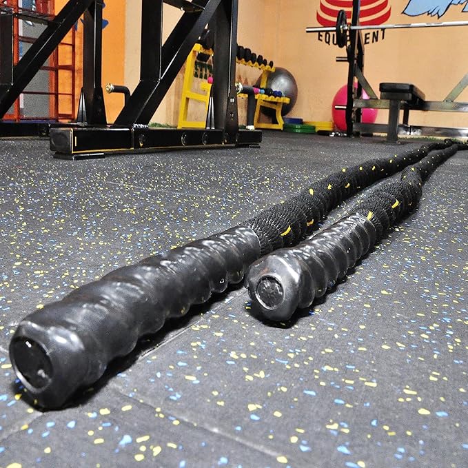 Fitvids Battle Rope 1.5Inch 2 Inch Diameter Poly Dacron 30 FT, 40 FT, 50 FT Length, Heavy Ropes for Home Gym and Workout