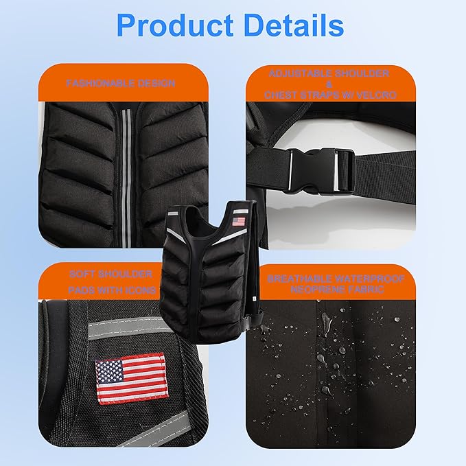 Weighted Vest for Men & Women Heavy Body Weight Vest for Home Workouts, Cardio & Strength Training