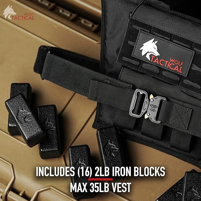 WOLF TACTICAL Weighted Training Vest - Weighted Vest Men Strength Training Weight Vests Workout Vest Weight Vest for Men
