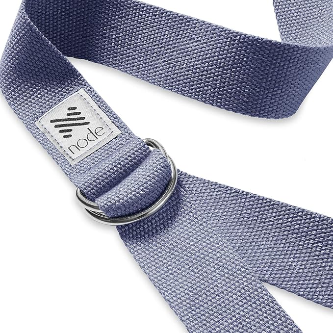 7-1/2' Yoga Strap for Stretching, Woven Cotton Blend Yoga Strap with Adjustable D-Ring Buckle for Exercise, Therapy and Fitness