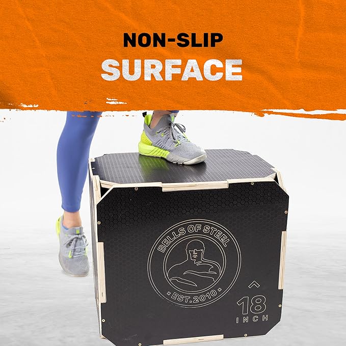 Plyo Box [Bells of Steel] Plyometric Box, 3-in-1, Anti-Slip, Wooden Step up Box for Workout, Jumps, Squats, Step-Ups, Knee-ups
