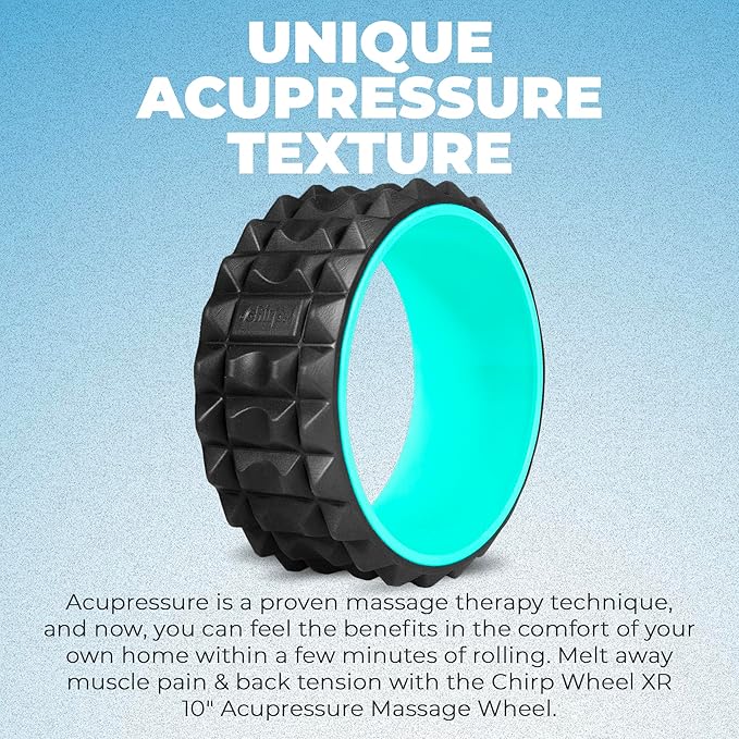Chirp Wheel XR Acupressure - Back Relief & Muscle Relaxation, Stress Melting, Targeted Trigger Point Release, Comfort Cushioning, High-Density Foam Roller, 500lbs Capacity, 10" Mint