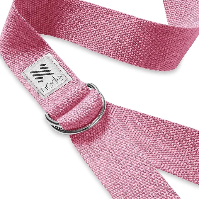 7-1/2' Yoga Strap for Stretching, Woven Cotton Blend Yoga Strap with Adjustable D-Ring Buckle for Exercise, Therapy and Fitness