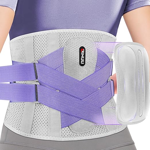 Dual X-Back Brace for Lower Back Pain Women, 8X Powerful Lumbar Support Belt with Bionic Support System, Breathable Mesh Design, Adjustable Back Support Belt with 3D Lumbar Pad for Sciatica, Heavy Lifting, Work, Gifts for Mom Dad
