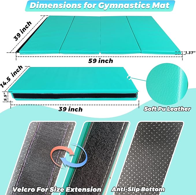 Foldable Gymnastics Bar,5FT Horizontal bar,Adjustable Kids Training bar for Kids Ages 3-15,Kids Gymnastics bar,Triangle Stable Structure-Gym Equipment for Home