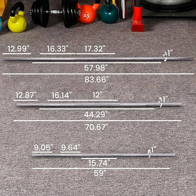 Fitvids 6FT Stardard Barbell for Weightlifting and Power Lifting