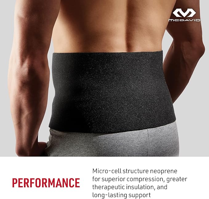 McDavid Sweat Band & Waist Trimmer Belt for Men, Back Support, Improves Posture During Workouts, Waist Trainer For Men