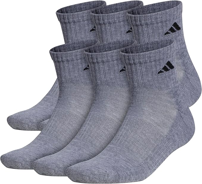 adidas Men's Athletic Cushioned 6-Pack Quarter