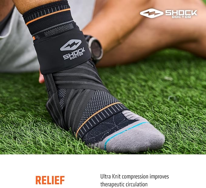 Shock Doctor Ultra Knit Ankle Brace W/Figure 6 Strap & Stays