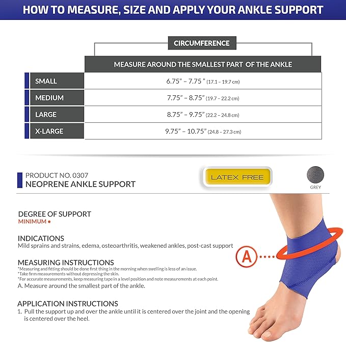 OTC Ankle Support, Slip-on Style, Neoprene, X-Large (Pack of 2)