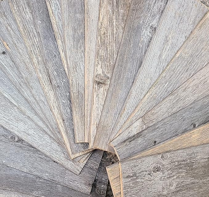 Rockin' Wood Real Wood Nail Up Application Rustic Reclaimed Naturally Weathered Barn Wood Accent Paneling Board Planks for Home Walls (104 Square feet)