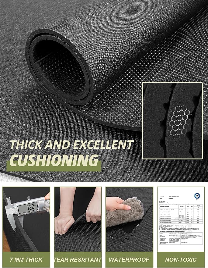 innhom Large Exercise Mat 7'x5'/8'x6'/9'x6'/10'x6' Workout Mat Gym Flooring for Home Gym Mats Exercise Mats for Home Workout Thick Floor Mat for Fitness