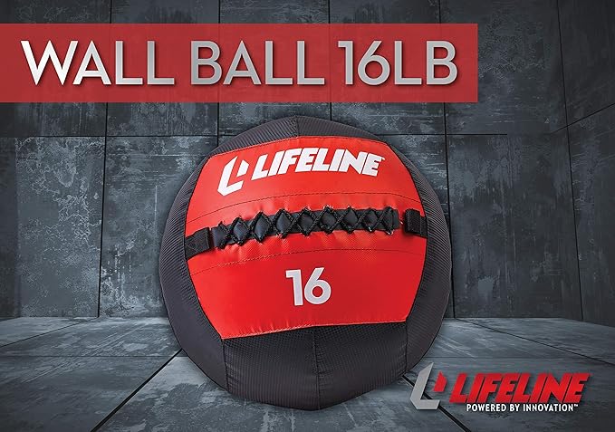 Lifeline Wall Ball Weighted Medicine Ball Core Strength with Sewn Exterior - Coordination, Stability, Cardio, Plyometrics, Crossfit