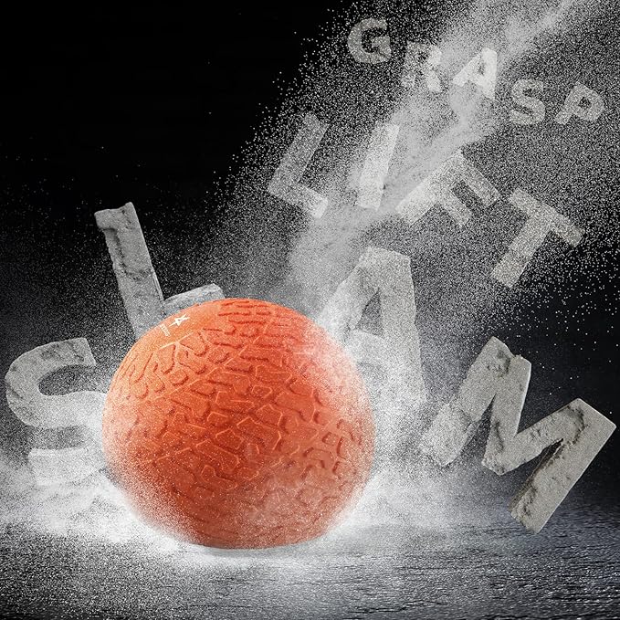 Yes4All Upgraded Fitness Slam Medicine Ball 20lbs for Exercise, Strength, Power Workout | Weighted Ball | Orange Beast
