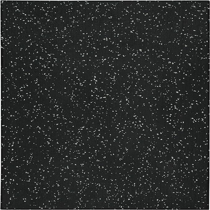 Genaflex Pro Heavy Duty Thick Rubber Gym Floor Tiles High Density Shock Absorbent Laminated Deadlift Mats - 1" Thick X 20" W X 20" L - 2.7 Sq. Ft. (Grey/Black, 20 Tiles - 54 Sq. Ft.)
