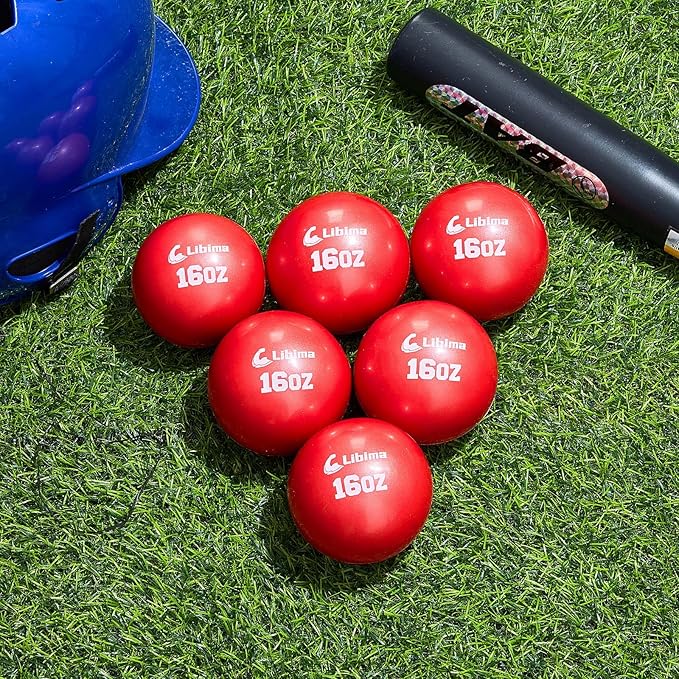 Libima Weighted Training Baseballs and Softballs Practice Heavy Balls for Trainer Baseball Training Balls for Pitching Hitting Improve Power Equipment, Red