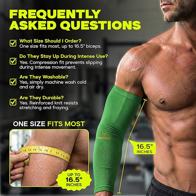 ARMORAY Arm Sleeves for Men and Women - UV Sun Protection Cooling Compression - Tattoo Cover Up Sleeve for Daily Wear & Work
