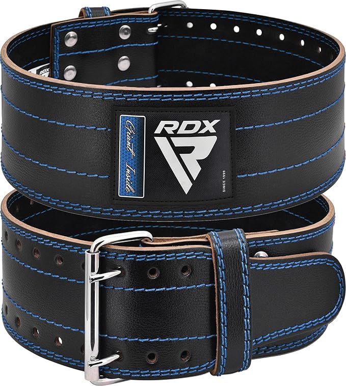 RDX Weight Lifting Belt for Men Women, IPL USPA Approved, 6mm Thick 100% Leather, 4” Powerlifting Back Support, Squat Deadlift Bodybuilding Exercise Fitness Gym Workout Strength Training up to 700 LBS