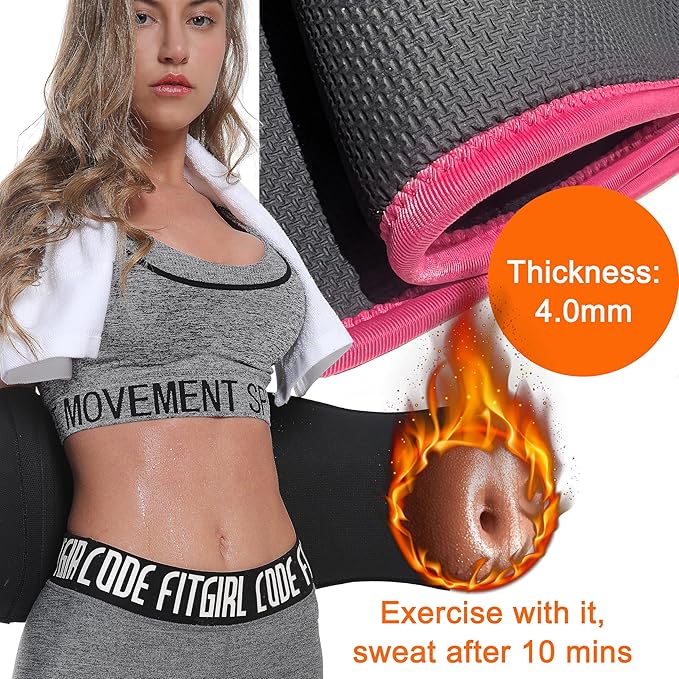MERMAID'S MYSTERY Waist Trimmer with Back Support Bars – Sweat Enhancing Fitness Belt for Men & Women – Premium Quality