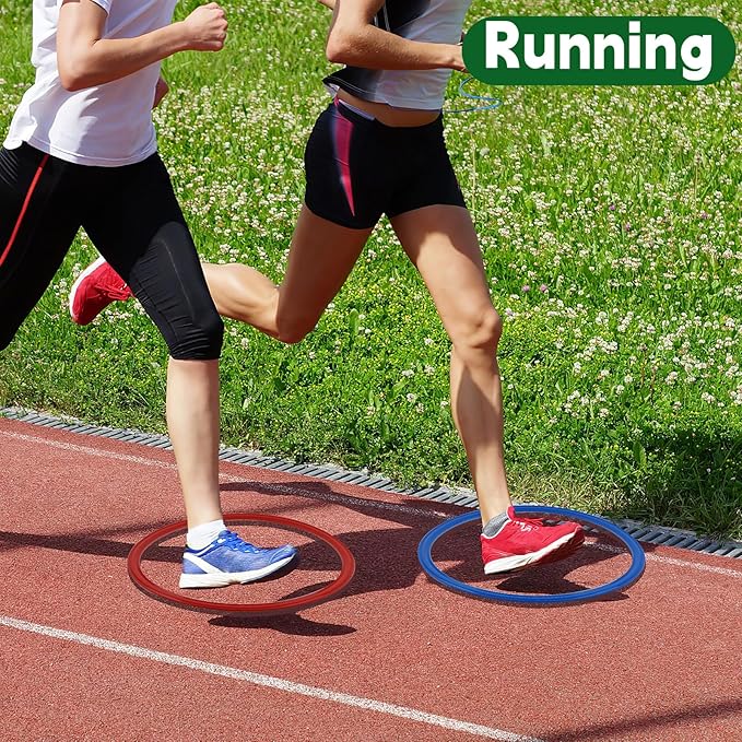 Mototo 24/30/48/96 Pack Agility Rings 15 Inch Speed Training Hopscotch Rings Plastic Circle Jumping Hoops Agility Hurdles for Athlete Exercise Soccer Football Gymnastics Games Practice Footwork