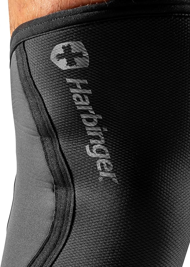 Harbinger Knee Sleeves 5mm Thick Neoprene | Compression for Weightlifting, Cross Training, Powerlifting, Squats | Support & Warmth | Pair