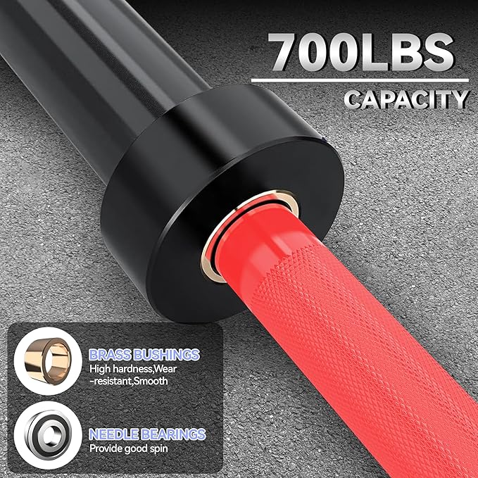 GaveeLife Olympic Barbell Bar for Weightlifting - 7FT Heavy Duty (1500LB/700LB), 4FT Short (500LB), 4FT EZ Curl Bar - Weight Bar Fit 2” Standard Weights - Home Gym Strength Training