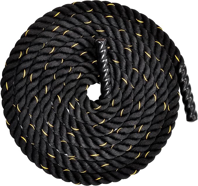 Fitvids Battle Rope 1.5Inch 2 Inch Diameter Poly Dacron 30 FT, 40 FT, 50 FT Length, Heavy Ropes for Home Gym and Workout