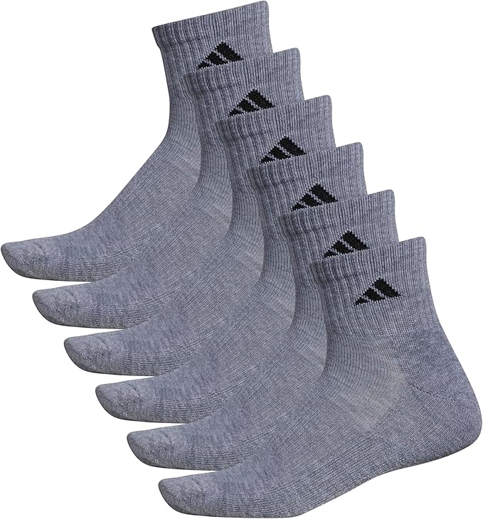 adidas Men's Athletic Cushioned 6-Pack Quarter