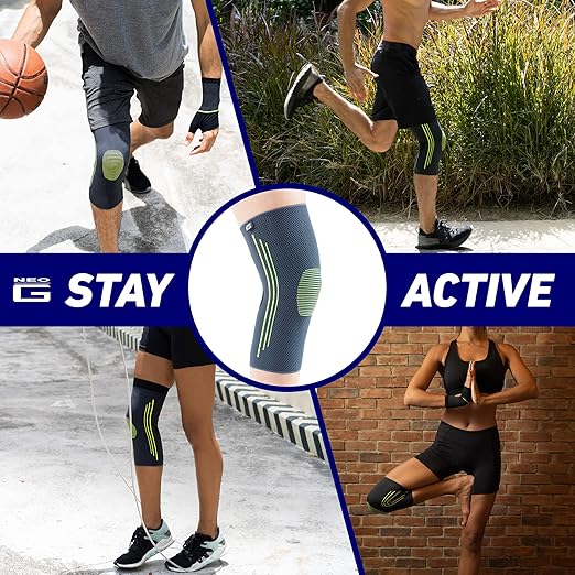Neo-G Knee Compression Sleeve for Sports - Breathable, Lightweight, Elastic Knee Sleeve for running, Compression Knee Sleeve for knee pain, Meniscus Tear, Sprains, Strains, Injury Recovery - L
