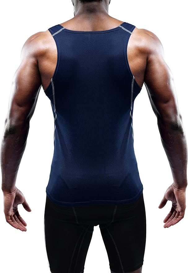 NELEUS Men's 3 Pack Athletic Compression Under Base Layer Sport Tank Top