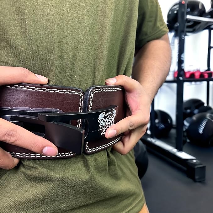 Arsa Fitness Weightlifting Adjustable Lever Belt for Men & Women Leather Weight Belt for Powerlifting Back Support Workout Deadlifts Squats 10MM Thickness 4" Width Royal Oak