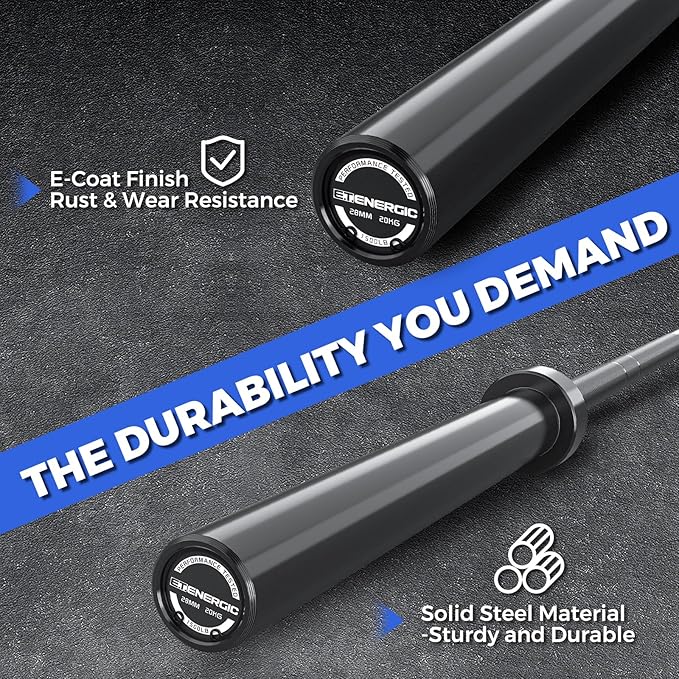 7ft Olympic Barbell Bar 45LB Load 1500lbs Capacity Available, for Gym Home Exercises, Weightlifting, Powerlifting for 2" Olympic Plates