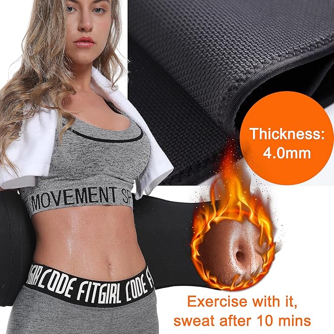 MERMAID'S MYSTERY Waist Trimmer with Back Support Bars – Sweat Enhancing Fitness Belt for Men & Women – Premium Quality