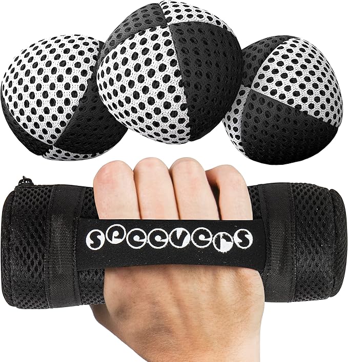 speevers Weighted Juggling Balls for Fitness 650g, Set of 3 Power XBalls with Carry Pouch, Fun Indoor Home Workout Aids for Weight Loss and Training, Best Exercise Gifts for Men and Women
