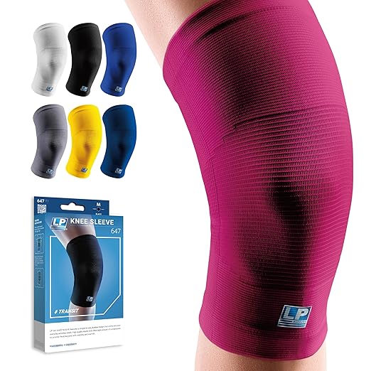 LP 647 Knee Brace For Arthritis Pain, Knee Pain Relief, Injury Recovery - Knee Sleeve For Weightlifting, Basketball, Hiking, Biking, Running, For Men Women (Burgundy, L, 1pcs)