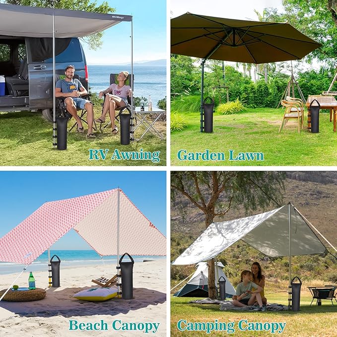 4 Packs Sandbags Weight Bags, 112 LBS Large Sandbags for weight, Cylindrical Heavy Duty Sand Bags for Beach Canopy, Pop Up Tent, RV Awning, Picnic Table, Umbrella Base, Gazebos, Trampoline Stakes