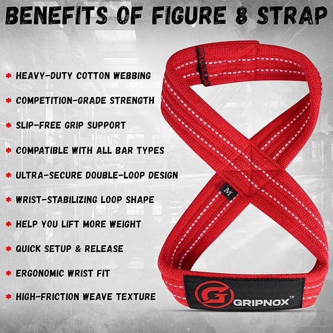 – Weight Lifting Straps Figure 8, Anti Slip Padded Wrist Support for Gym Workout Deadlift, Weightlifting, Powerlifting, Hand Bar Grip & Cross Training Strong Weightlifting Wrist Straps.