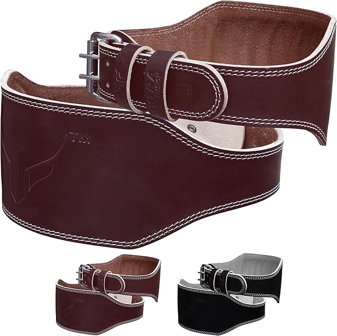 Mytra Fusion 6 inch Leather Weight Lifting Belt courted power lifting back support belt weight lifting belt men women weight lifting belt lever weight lifting powerlifting belt
