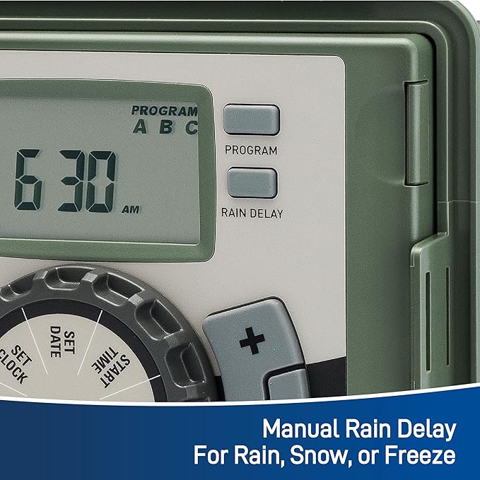 Orbit 4-Station Outdoor Swing Panel Sprinkler System Timer - for Residential Lawn Watering - Multi-Station Irrigation Controller - Custom Watering Intervals - Indoor/Outdoor Installation - 57894