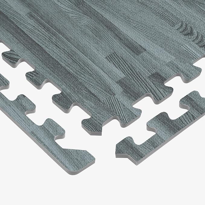Forest Floor 3/8 Inch Thick Printed Foam Tiles, Premium Wood Grain Interlocking Foam Floor Mats, Anti-Fatigue Flooring – Stylish Flooring Solution