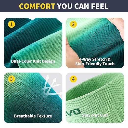 CAMBIVO Calf Compression Sleeve for Men & Women – Dip-Dyed Gradient Footless Compression Socks for Shin Splint Pain Relief & Varicose Veins – Leg Support for Running, Workouts, and Recovery